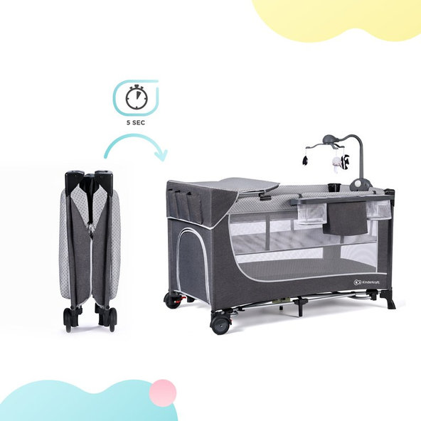KINDERKRAFT Postieľka cestovná Leody doplnky Leody Grey