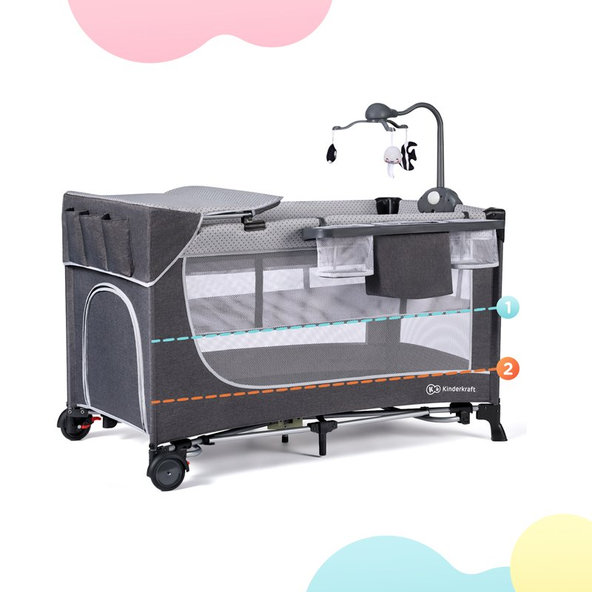 KINDERKRAFT Postieľka cestovná Leody doplnky Leody Grey