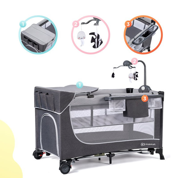 KINDERKRAFT Postieľka cestovná Leody doplnky Leody Grey