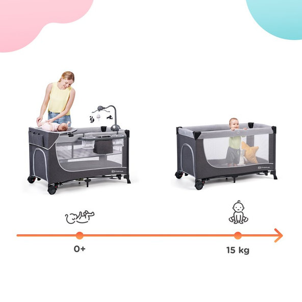KINDERKRAFT Postieľka cestovná Leody doplnky Leody Grey