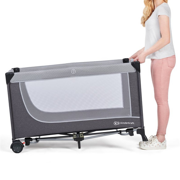 KINDERKRAFT Postieľka cestovná Leody Grey