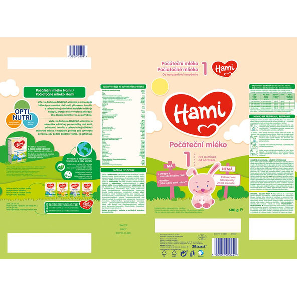 HAMI Počiatočné dojčenské mlieko (od narodenia), 1x600 g