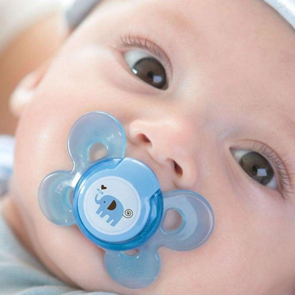 CHICCO Cumlík Physio Comfort silikónový chlapec - bodky/líška 2 ks, 6-16 m