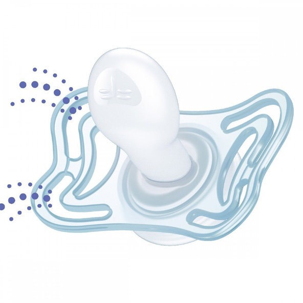 CHICCO Cumlík Physio Light silikónový nočný dievča 2 ks, 2-6 m+