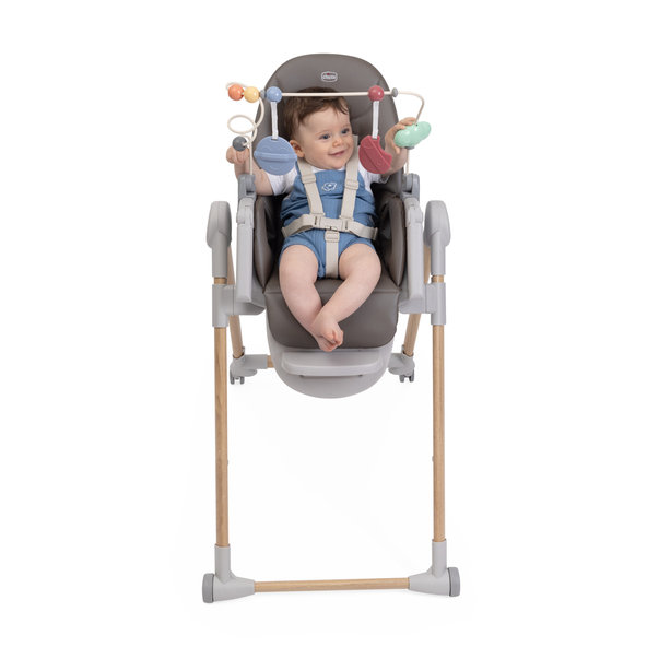 CHICCO Stolička jedálenská Polly Armonia - Scandinavian + Hrazdička Rainbow