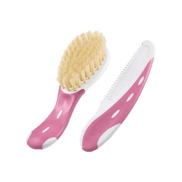 NUK Kefa + hrebienok na vlasy – ružový