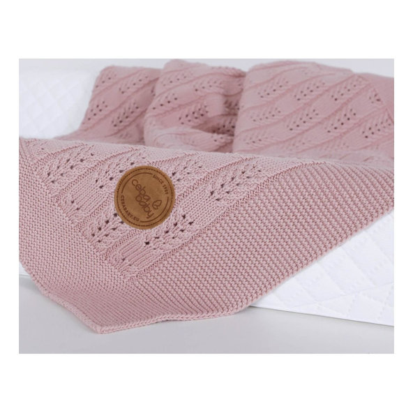 CEBA Deka pletená v darčekovom balení 90 x 90 ružová rybia kosť