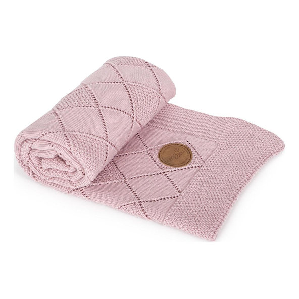 CEBA Deka pletená v darčekovom balení 90 x 90 ryžový vzor ružová