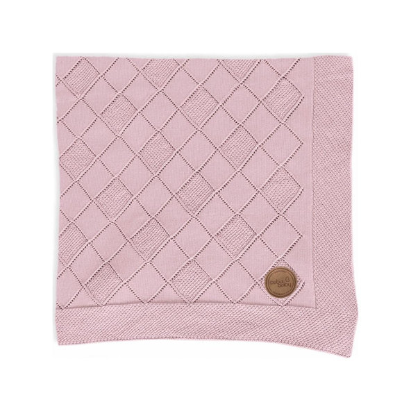 CEBA Deka pletená v darčekovom balení 90 x 90 ryžový vzor ružová