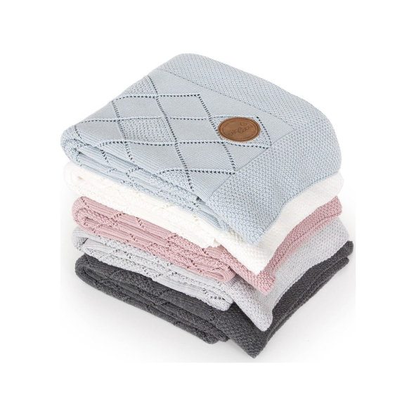 CEBA Deka pletená v darčekovom balení 90 x 90 ryžový vzor ružová