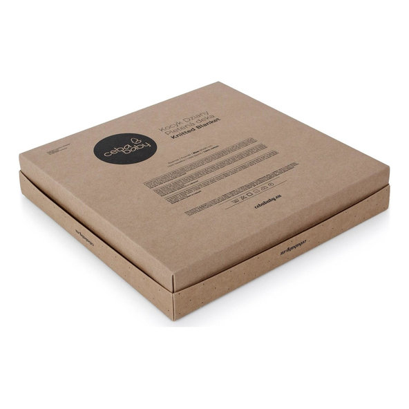 CEBA Deka pletená v darčekovom balení 90 x 90 šedá rybia kosť