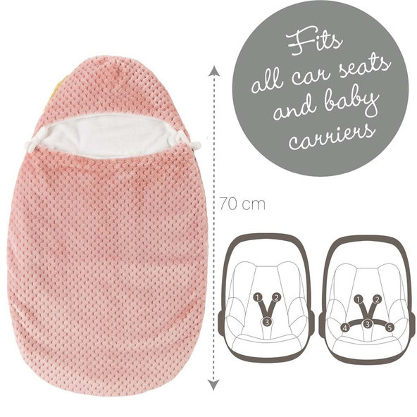 NATTOU Fusak detský do autosedačky Lapidou pineapple pink 70cm