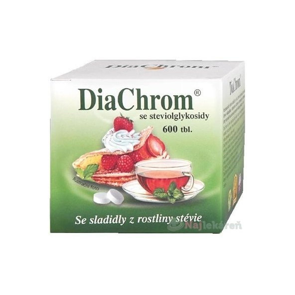 DiaChrom nízkokalorické sladidlo s glykozidmi steviolu 600tbl
