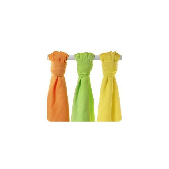 KIKKO Bambusové plienky XKKO BMB Colours 70x70 (3 ks) – lime, lemon, orange