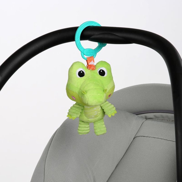 BRIGHT STARTS Hrkálka plyšová na C krúžku Také 'n Shake krokodíl 0m+