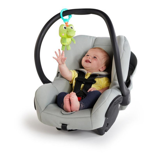 BRIGHT STARTS Hrkálka plyšová na C krúžku Také 'n Shake krokodíl 0m+