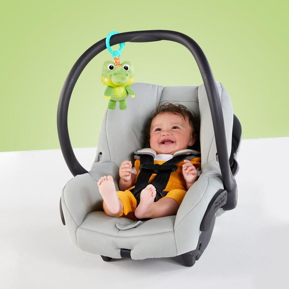 BRIGHT STARTS Hrkálka plyšová na C krúžku Také 'n Shake krokodíl 0m+