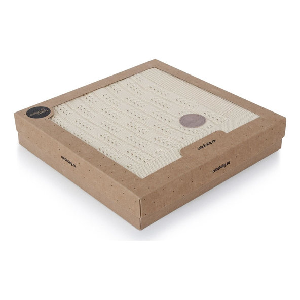 CEBA Deka pletená v darčekovom balení 90 x 90 béžová rybia kosť