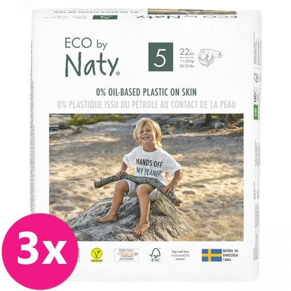 6x ECO BY NATY Plienky jednorazové 5 (11-25 kg) 22 ks