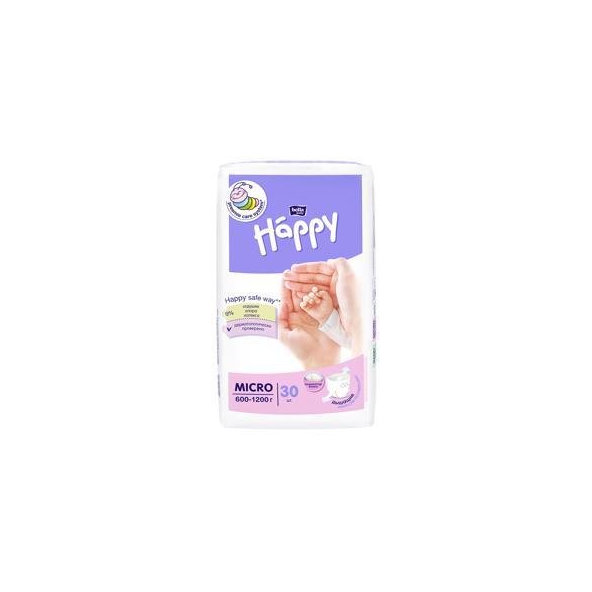 BELLA HAPPY Plienky jendorázové Micro (0,6-1,2 kg) 30 ks