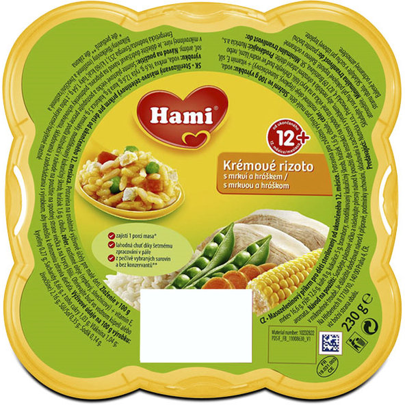 HAMI Rizoto krémové s mrkvou a hráškom Malý Gurmán 230g
