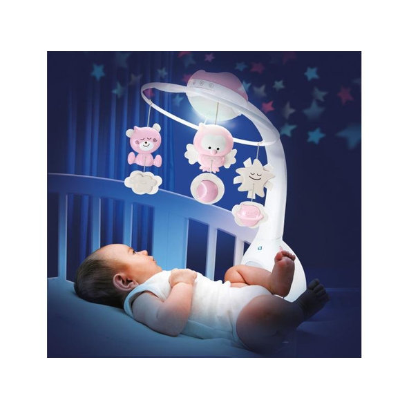 INFANTINO Hudobný kolotoč s projekciou 3v1 ružový