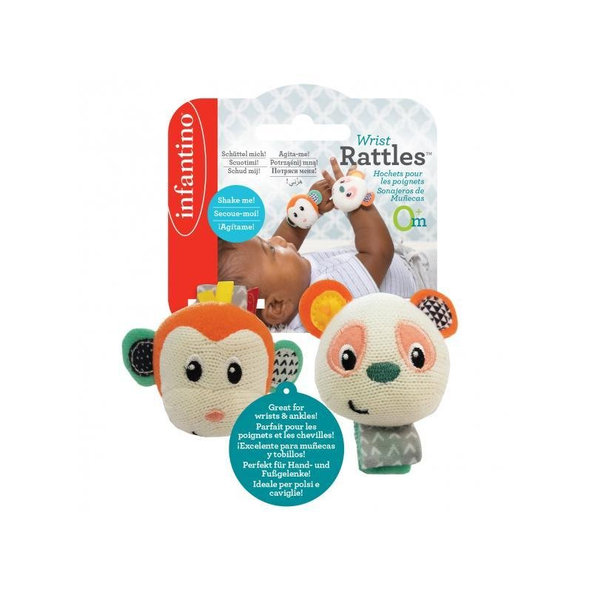 INFANTINO Hrkálky na ruku Opička a Panda