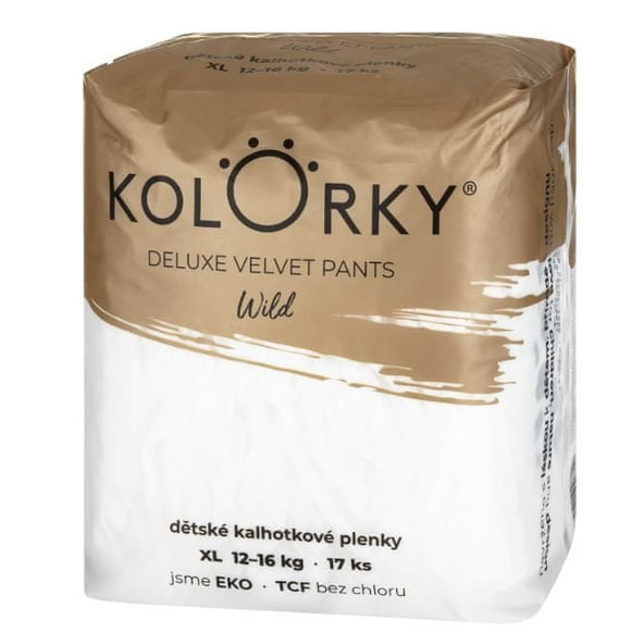 KOLORKY Deluxe velvet pants Wild XL (12-16 kg) - jednorázové nohavičkové ekoplienky