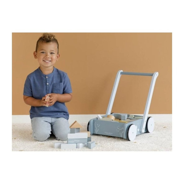 LITTLE DUTCH Vozíček s kockami Blue