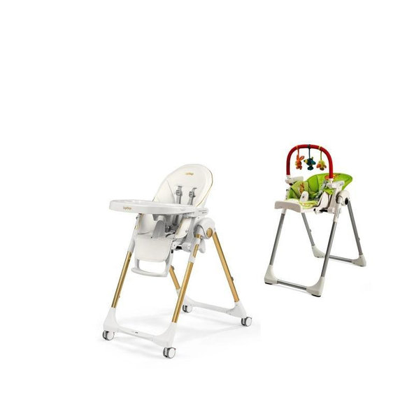 PEG PEREGO Jedálenská stolička Prima Pappa Follow Me Gold 2022+hrazdička
