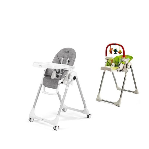 PEG PEREGO Jedálenská stolička Prima Pappa Follow Me Wonder Grey 2022+hrazdička