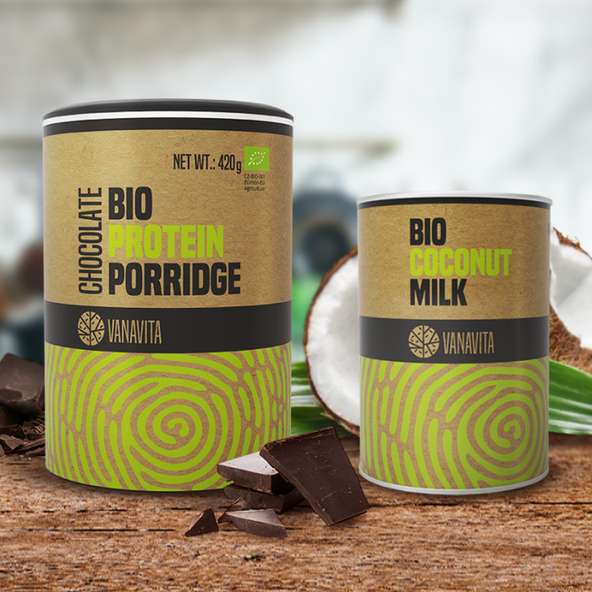 BIO Proteínová kaša - VanaVita, príchuť čokoláda, 420g