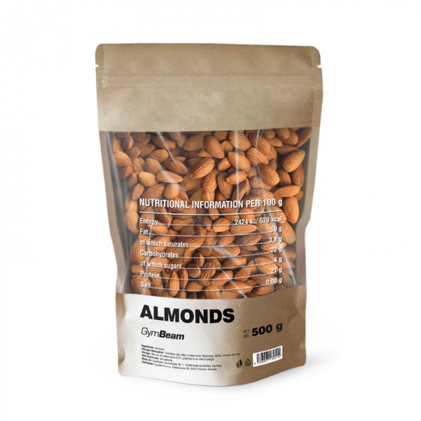 Mandle RAW - GymBeam, 500g