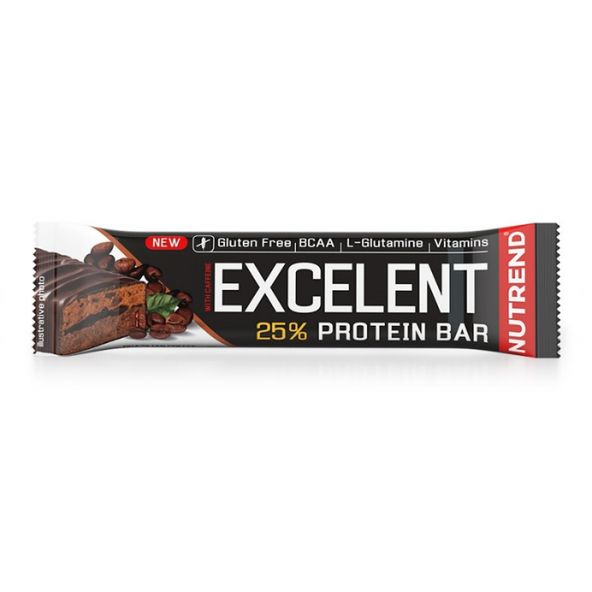 Proteínová tyčinka Excelent with Caffeine - Nutrend, brazílska káva, 85g