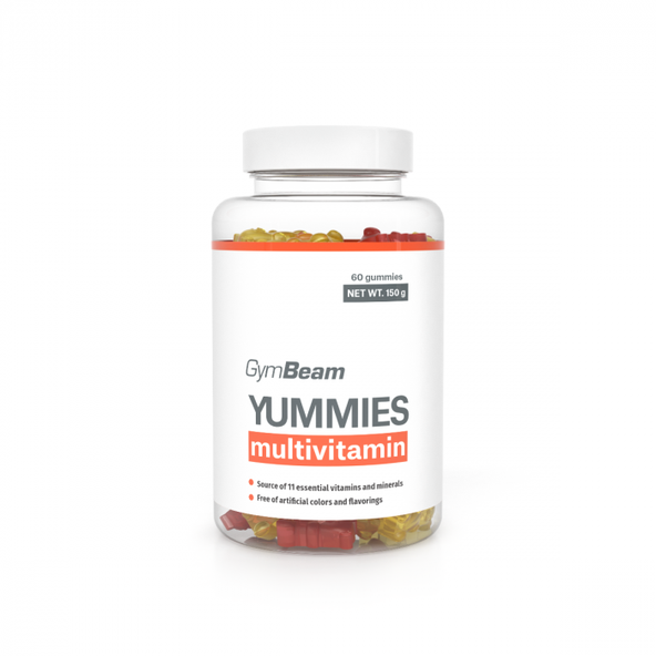 Multivitamín Yummies - GymBeam, príchuť pomaranč citrón čerešňa, 60cps