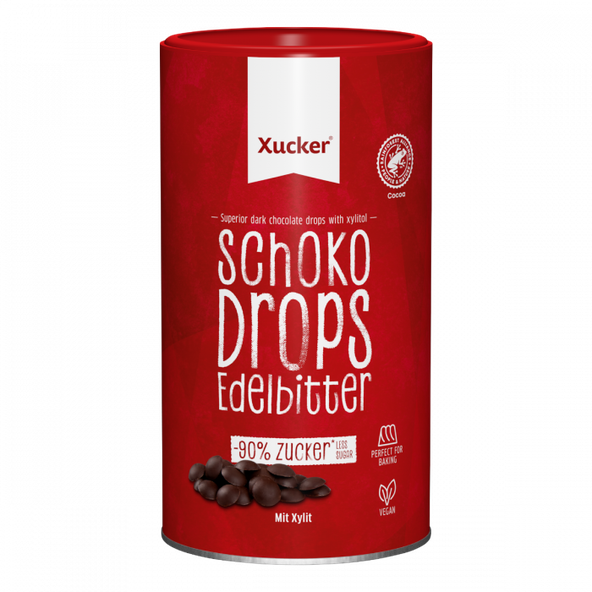 Dark Chocolate Drops - Xucker, horká čokoláda, 750g