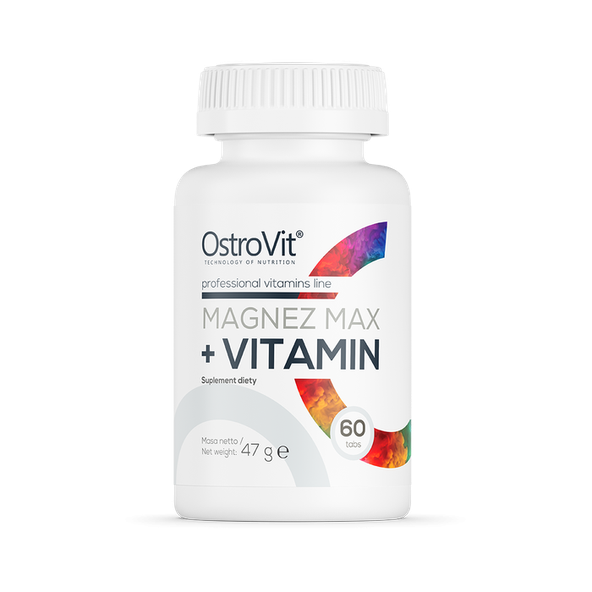 Magnez MAX + Vitamin 60 tabs - OstroVit, 60tbl