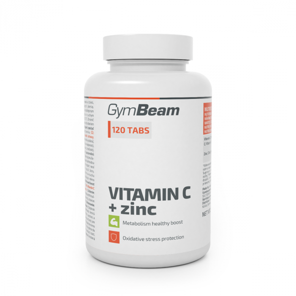 Vitamín C + zinok - GymBeam, 120tbl