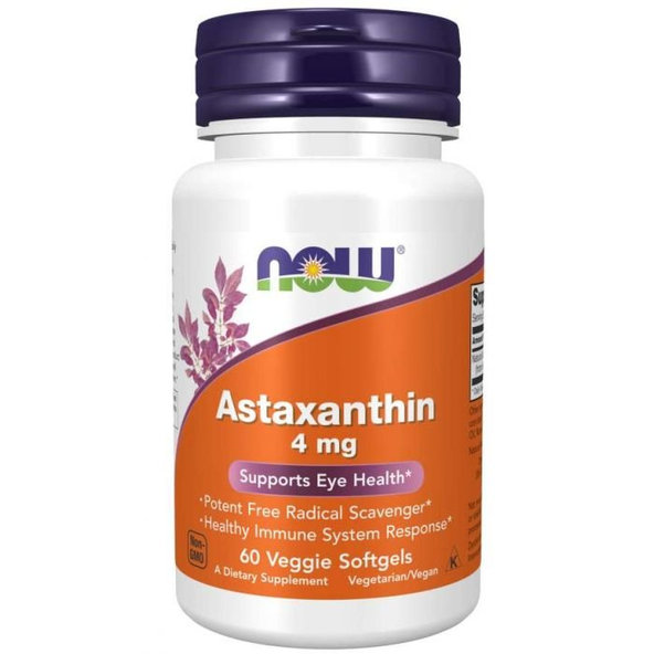 Astaxanthin 4 mg - NOW Foods, 60cps