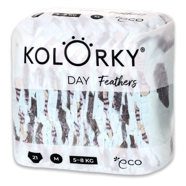 KOLORKY DAY - perie - M (5-8 kg) - 21 ks - jednorazové eko plienky
