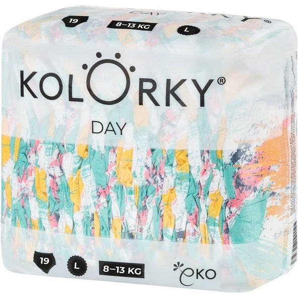 KOLORKY DAY - štetec - L (8-13 kg) - 19 ks - jednorázové ekoplienky
