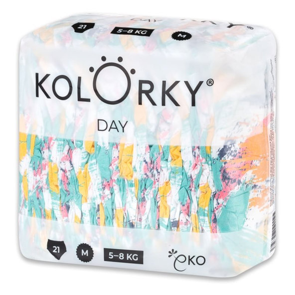KOLORKY DAY - štetec - M (5-8 kg) - 21 ks - jednorázové ekoplienky