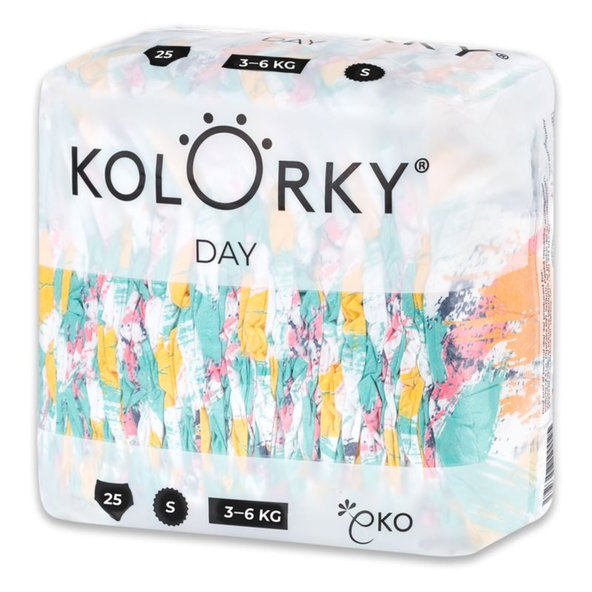 KOLORKY DAY - štetec - S (3-6 kg) - 25 ks - jednorázové ekoplienky