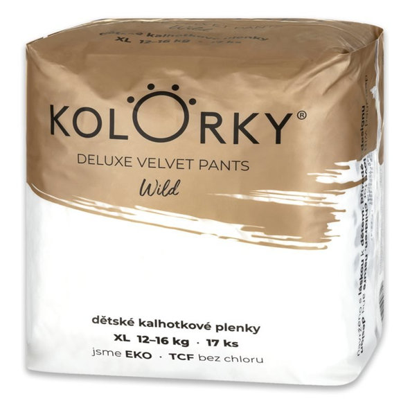 KOLORKY Deluxe velvet pants Wild XL (12-16 kg) - jednorázové nohavičkové ekoplienky