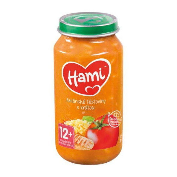 HAMI Príkrm mäsovo-zeleninový Milánske cestoviny s morkou 250g