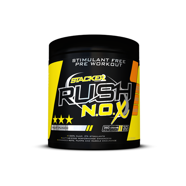 Predtréningový stimulant Rush N.O.X - Stacker2, príchuť tropical, 360g
