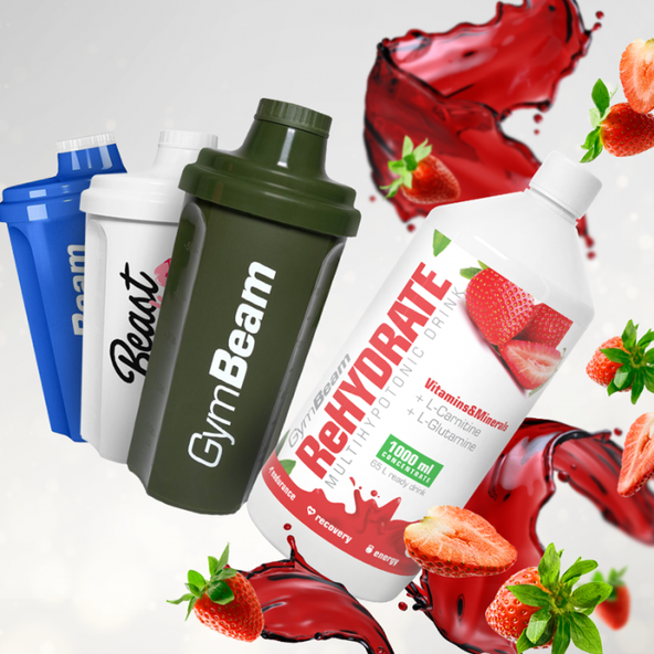 Iontový nápoj ReHydrate - GymBeam, višňa, 1000ml