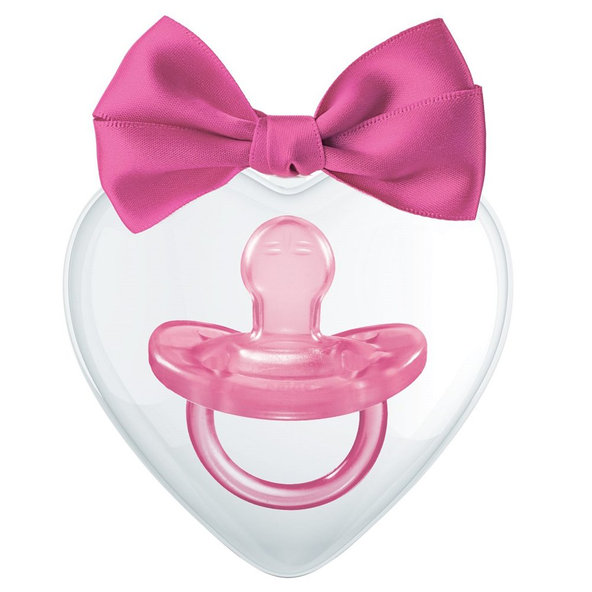 CHICCO Cumlík Physio Soft silikónový Love 16-36m dievča/chlapec 1 ks