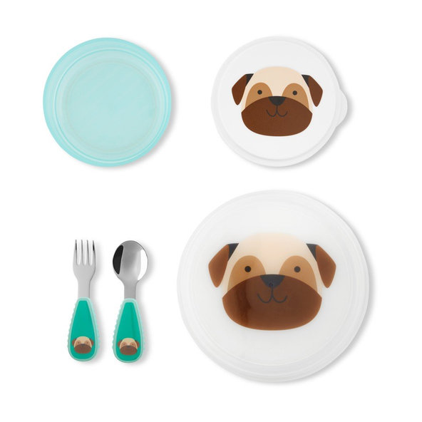 SKIP HOP ZOO Set jedálenský 5 ks Mopslík 12m+