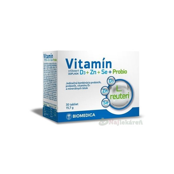 BIOMEDICA Vitamín D3 + Zn + Se + Probio 30 tabliet